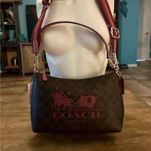 Coach Women's Brown and Pink Shoulder Bag